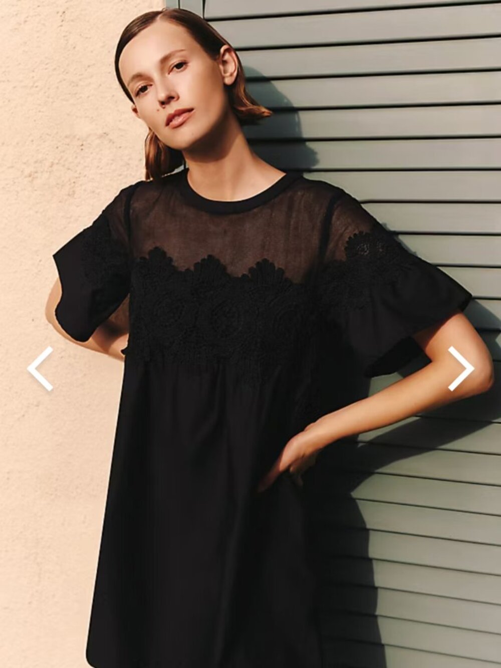 ANTHROPOLOGIE Black Poplin Mini Dress - NWT